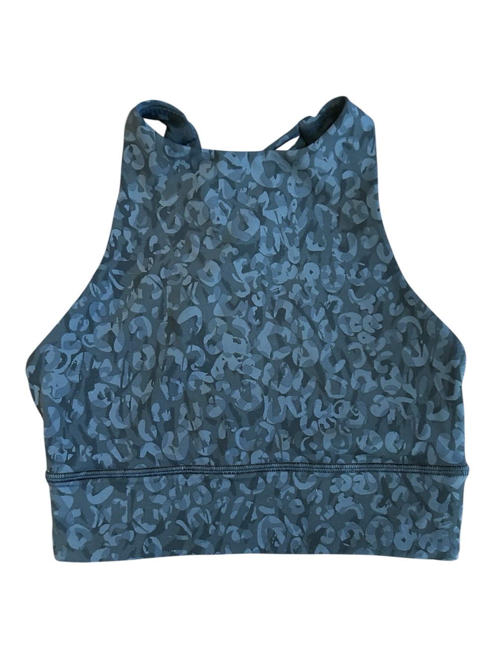 Lululemon Leopard Print Sports Bra in Black/Grey - Size 2